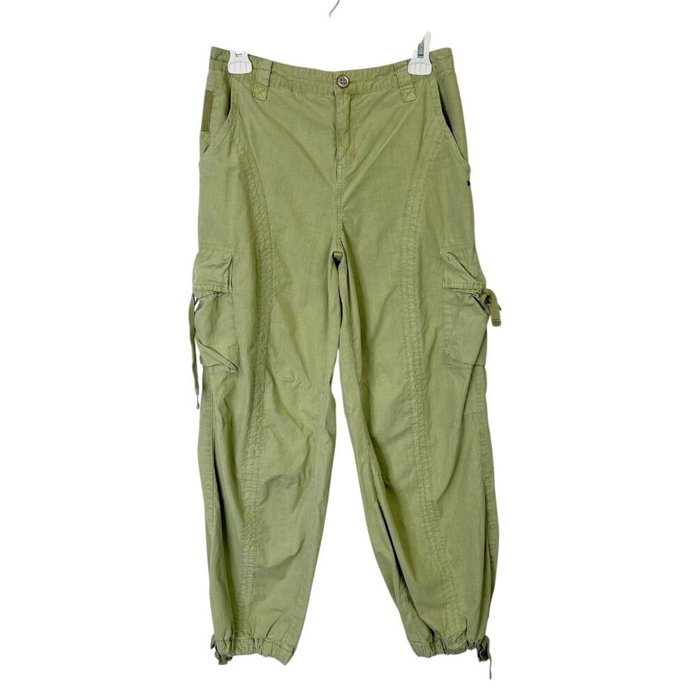 Anthropologie Cargo Joggers Pants Womens Size 26 Green Ankle - Picture 1 of 9